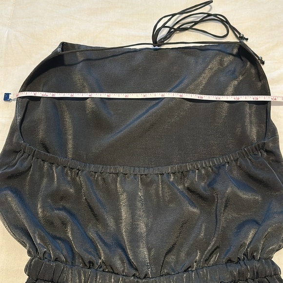 NWOT RARE StyleStalker Mini Silk Cowl Neck Romper with Open Back in Black Size S - Picture 12 of 14